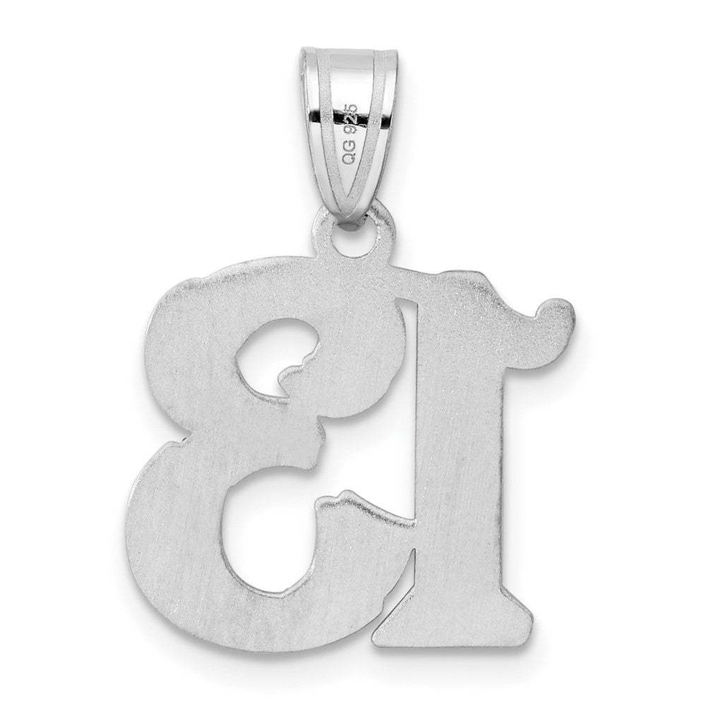 14kw Polished Etched Number 13 Pendant