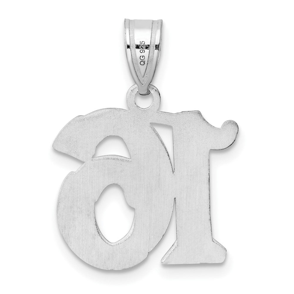 14kw Polished Etched Number 16 Pendant