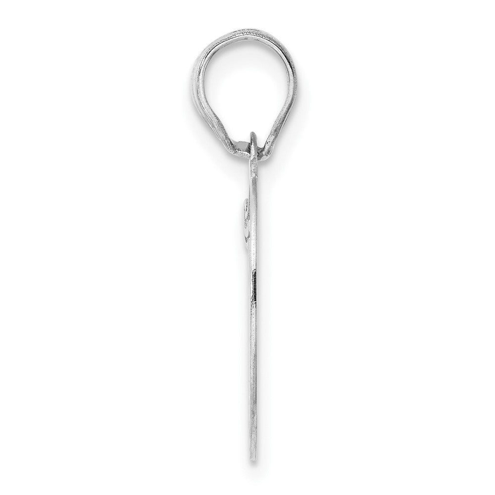 14kw Polished Etched Number 19 Pendant