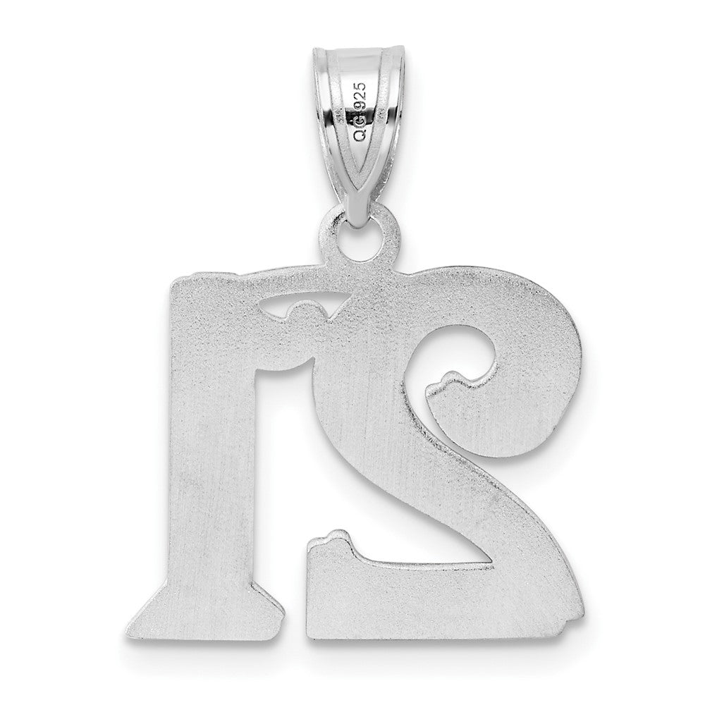 14kw Polished Etched Number 21 Pendant