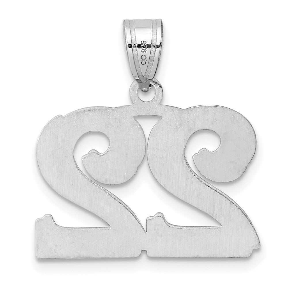 14kw Polished Etched Number 22 Pendant