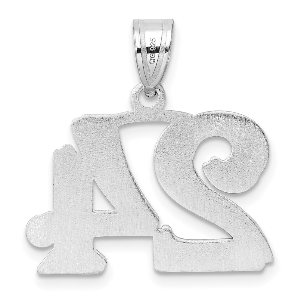 14kw Polished Etched Number 24 Pendant