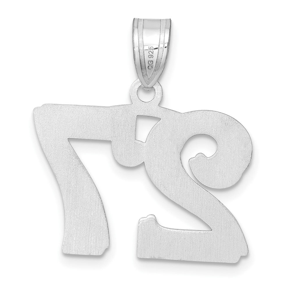 14kw Polished Etched Number 27 Pendant
