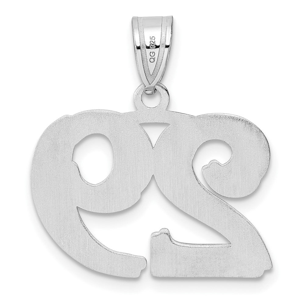 14kw Polished Etched Number 29 Pendant