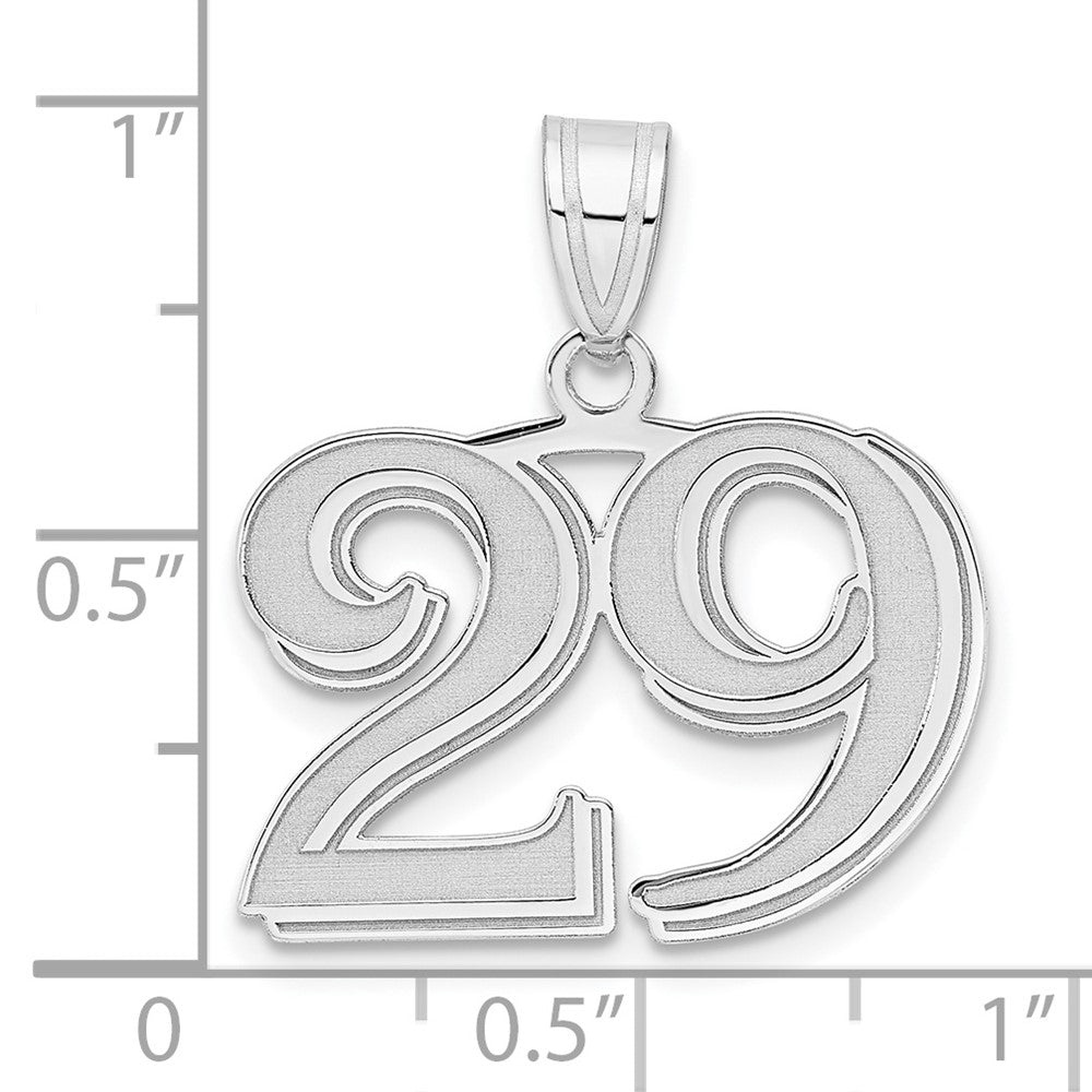 14kw Polished Etched Number 29 Pendant
