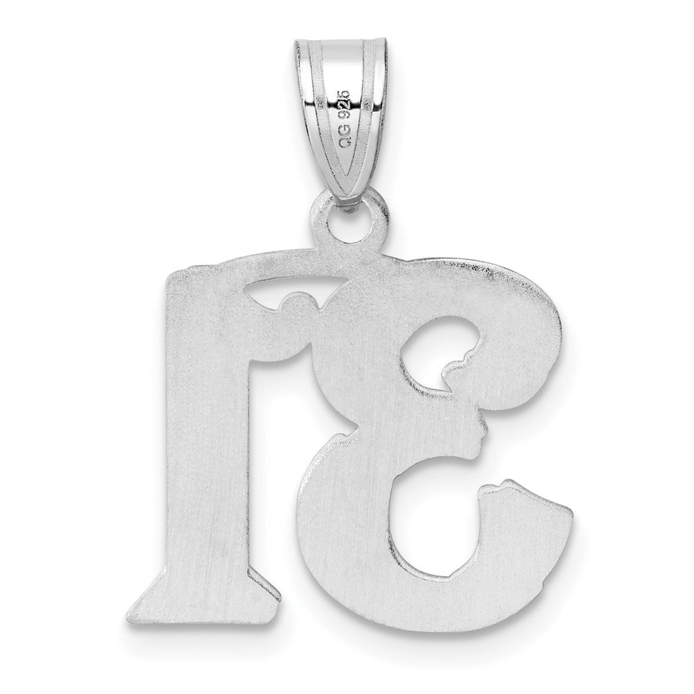 14kw Polished Etched Number 31 Pendant