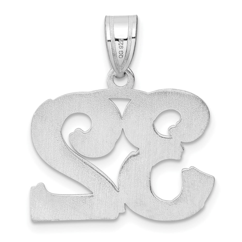 14kw Polished Etched Number 32 Pendant