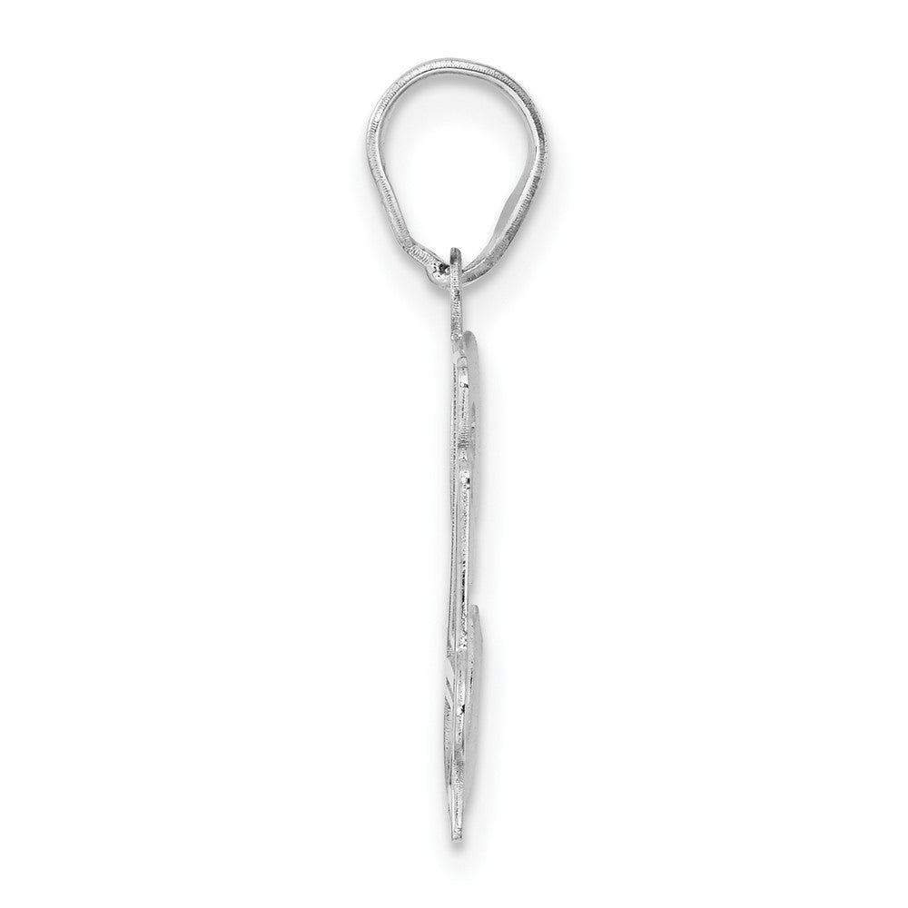 14kw Polished Etched Number 34 Pendant