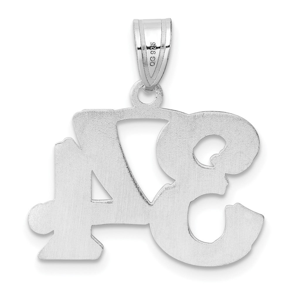 14kw Polished Etched Number 34 Pendant