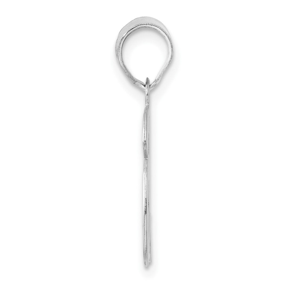 14kw Polished Etched Number 36 Pendant