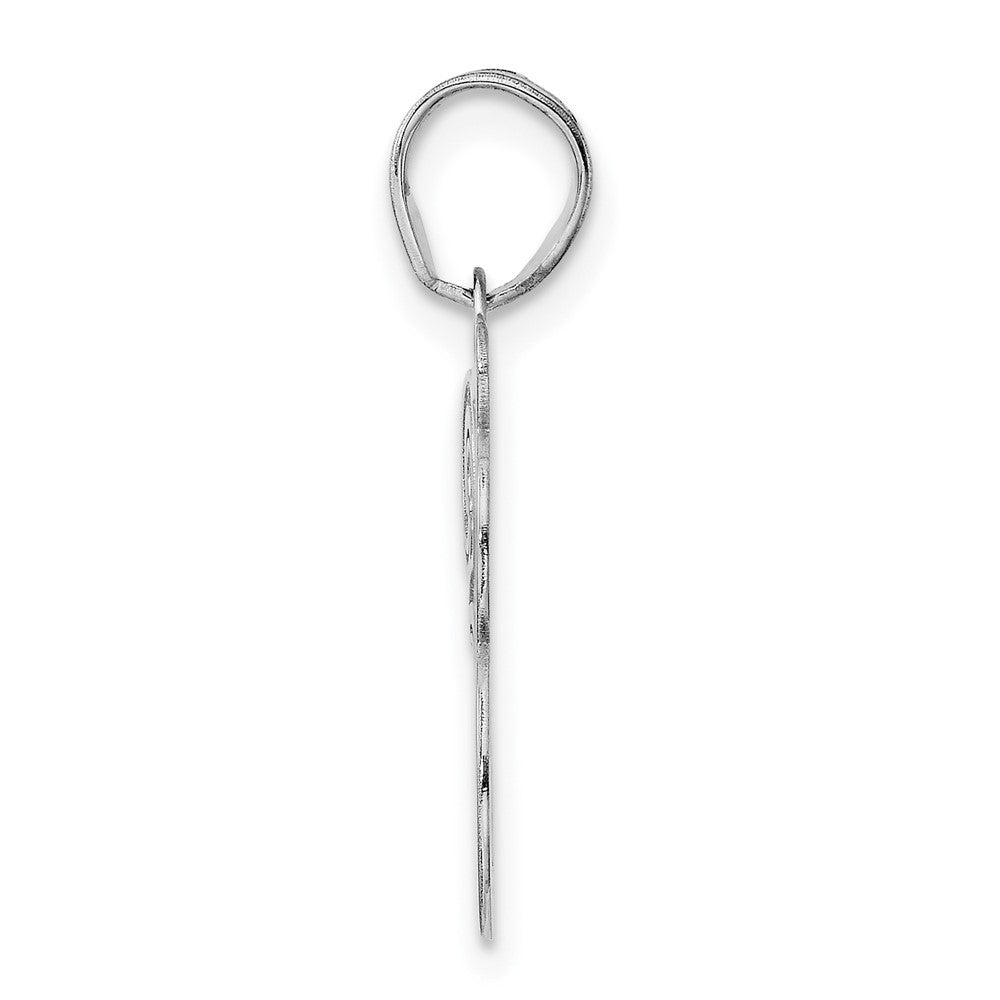 14kw Polished Etched Number 38 Pendant