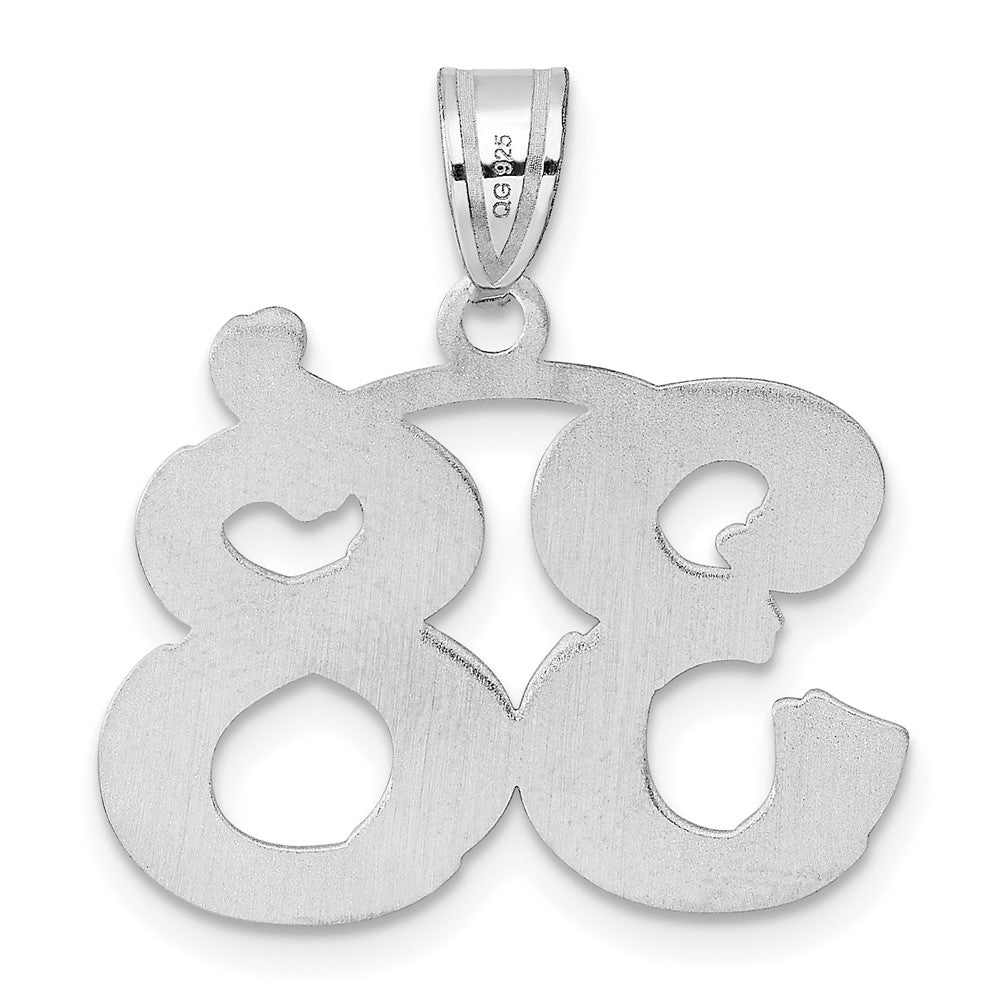 14kw Polished Etched Number 38 Pendant