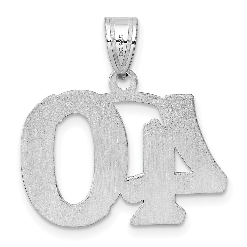 14kw Polished Etched Number 40 Pendant
