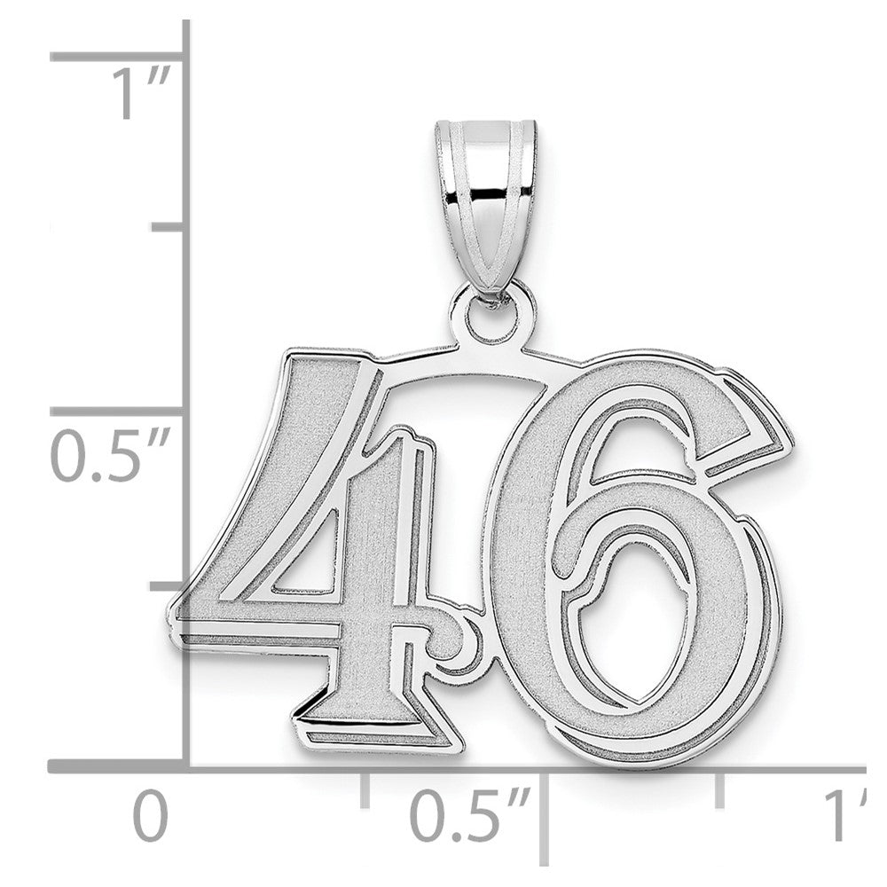 14kw Polished Etched Number 46 Pendant