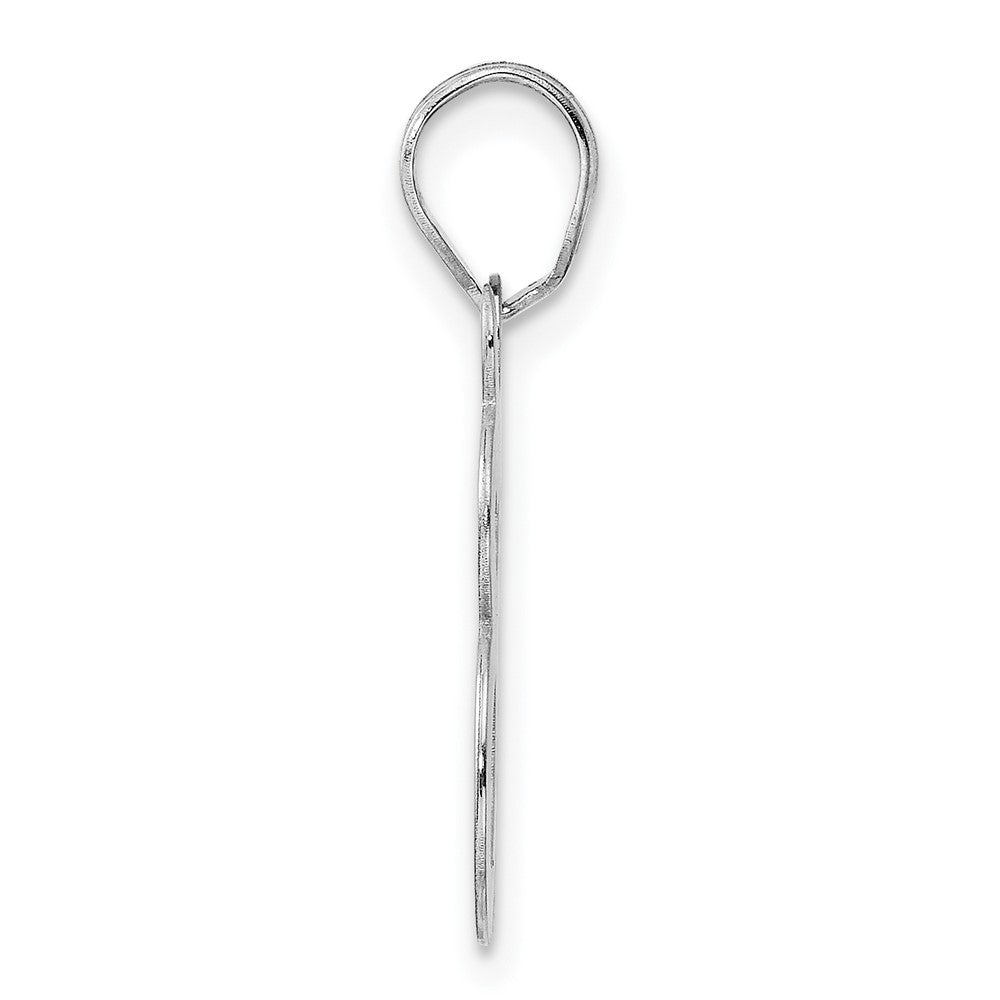 14kw Polished Etched Number 48 Pendant