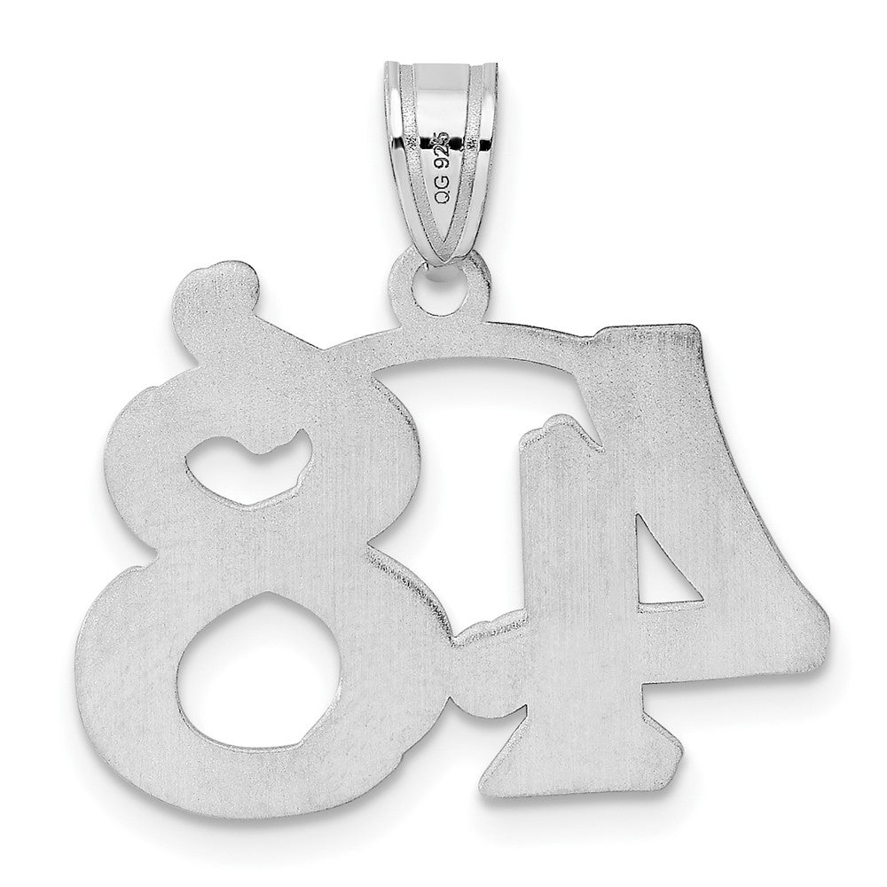 14kw Polished Etched Number 48 Pendant