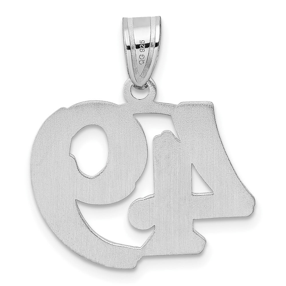 14kw Polished Etched Number 49 Pendant