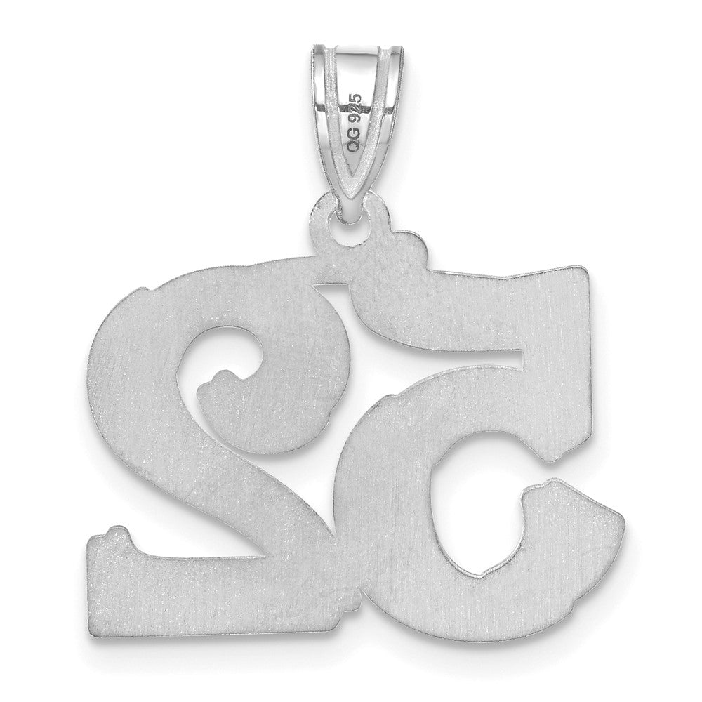 14kw Polished Etched Number 52 Pendant