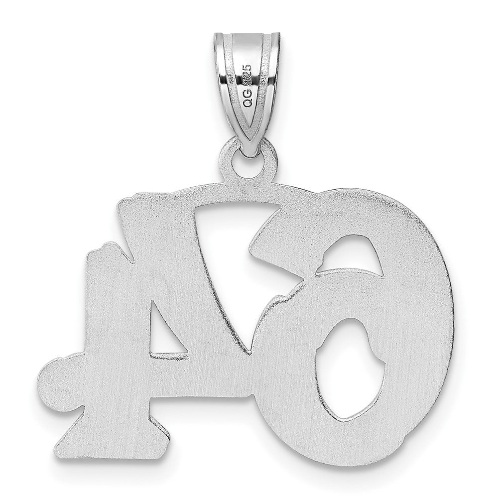 14kw Polished Etched Number 64 Pendant