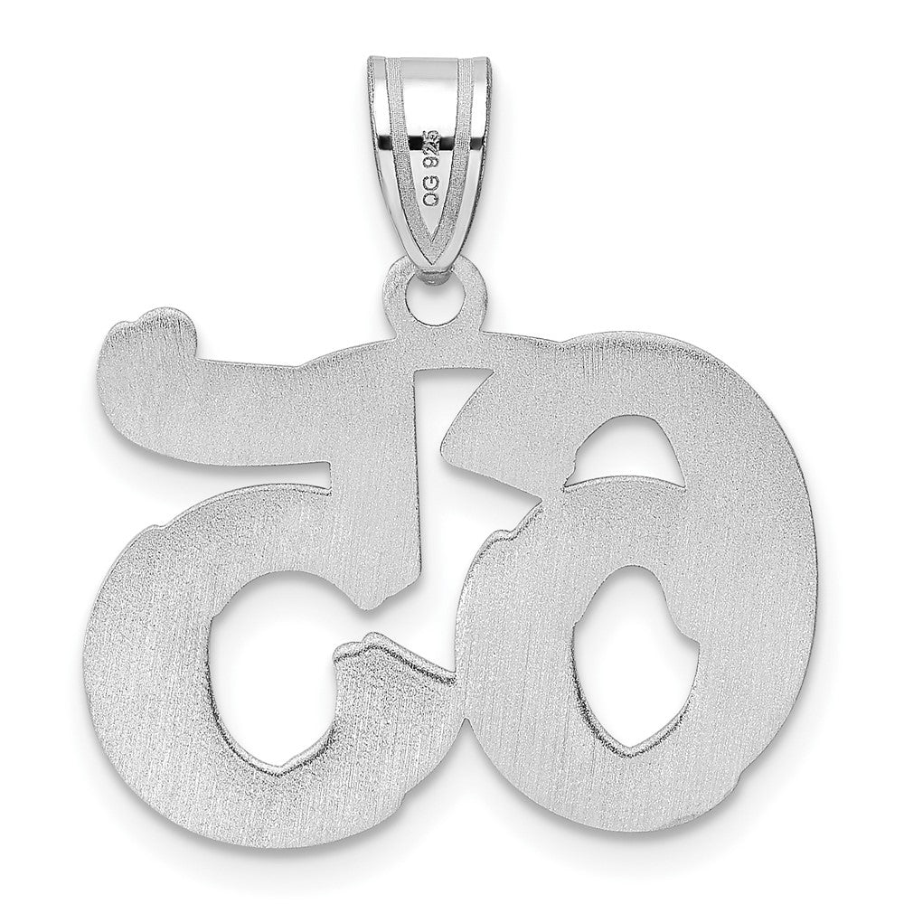 14kw Polished Etched Number 65 Pendant