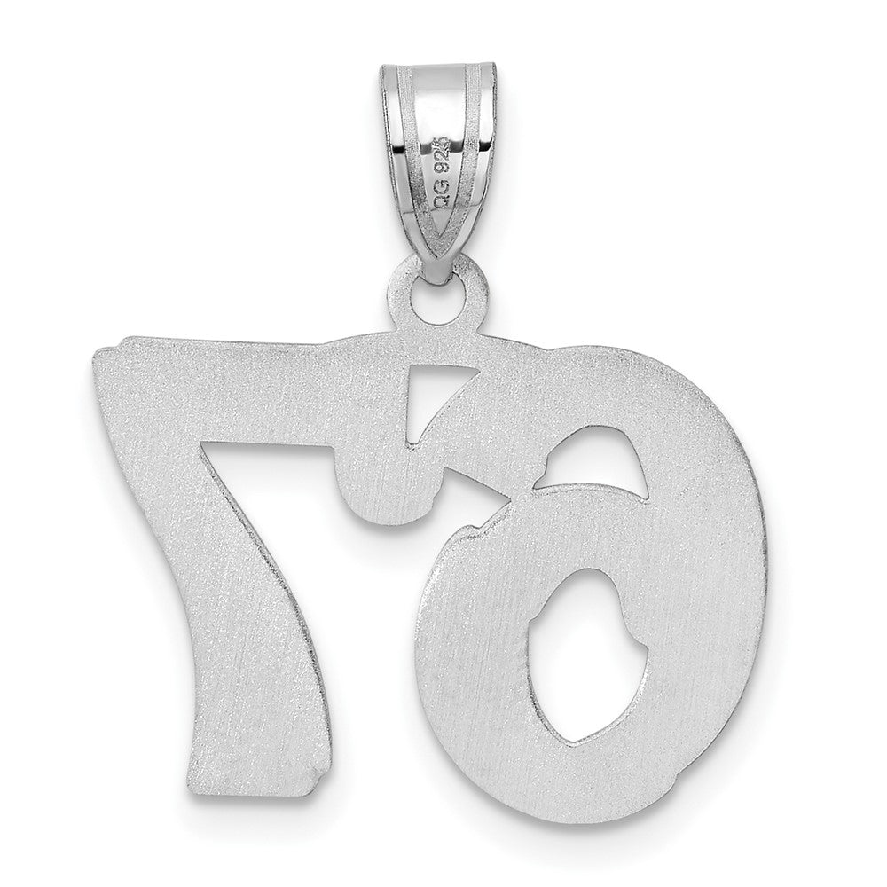 14kw Polished Etched Number 67 Pendant