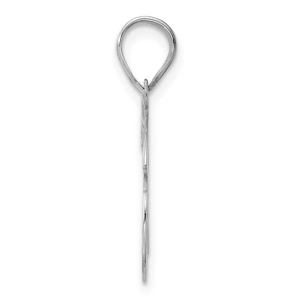 14kw Polished Etched Number 76 Pendant