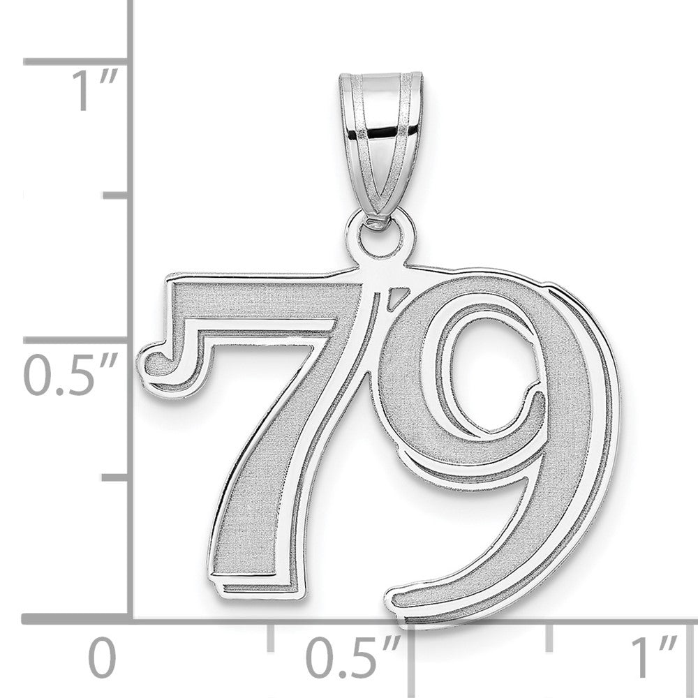 14kw Polished Etched Number 79 Pendant