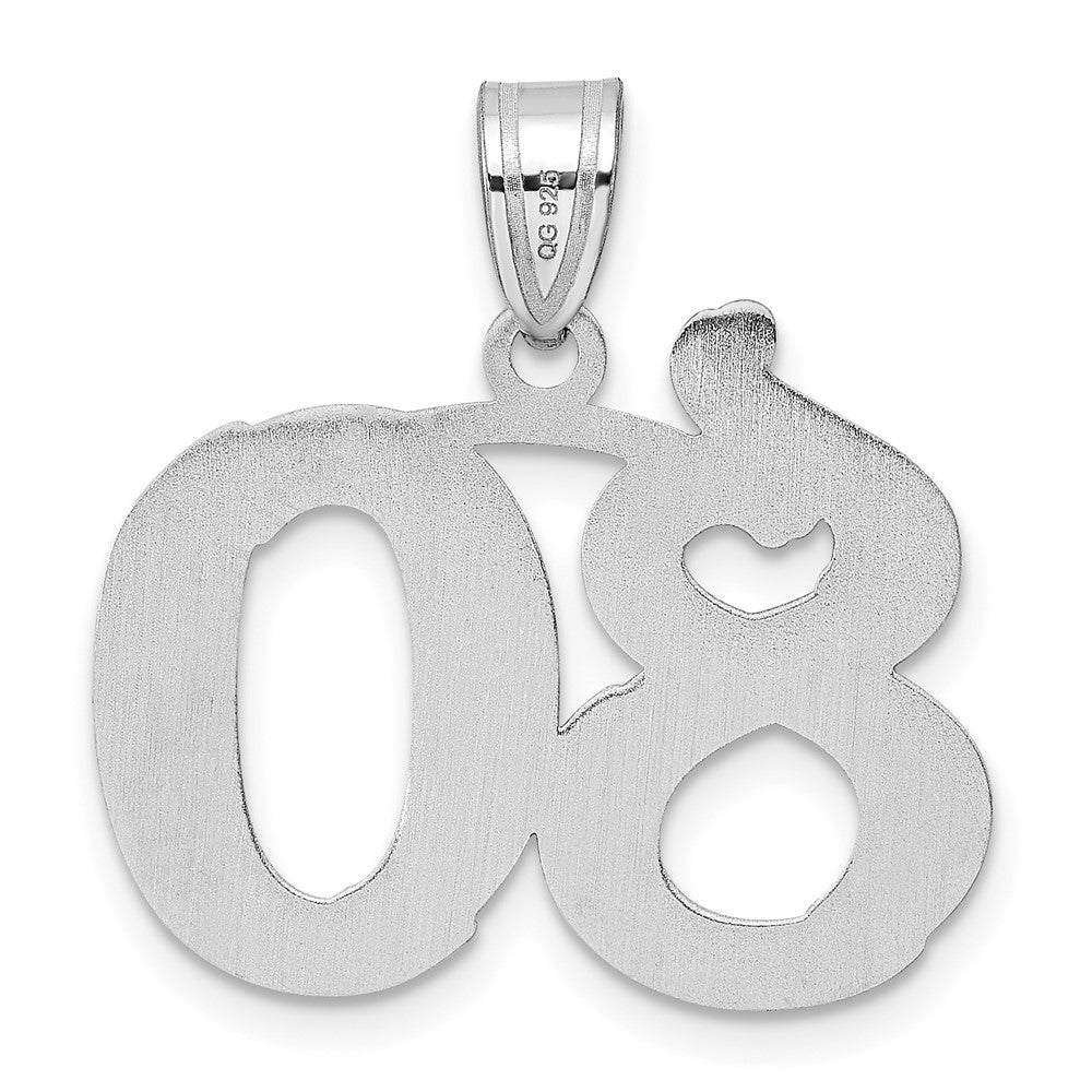 14kw Polished Etched Number 80 Pendant