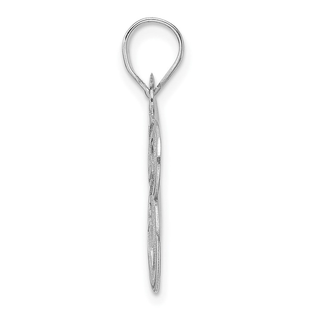 14kw Polished Etched Number 83 Pendant
