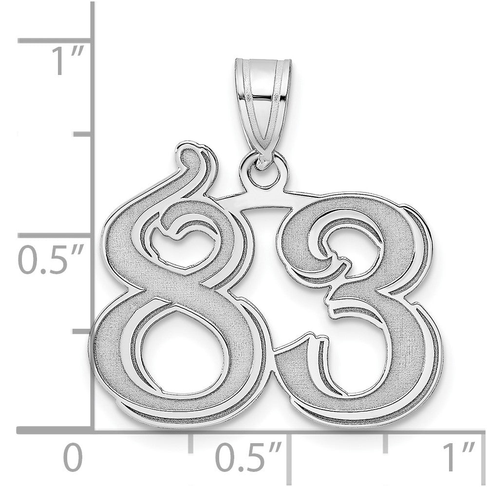 14kw Polished Etched Number 83 Pendant