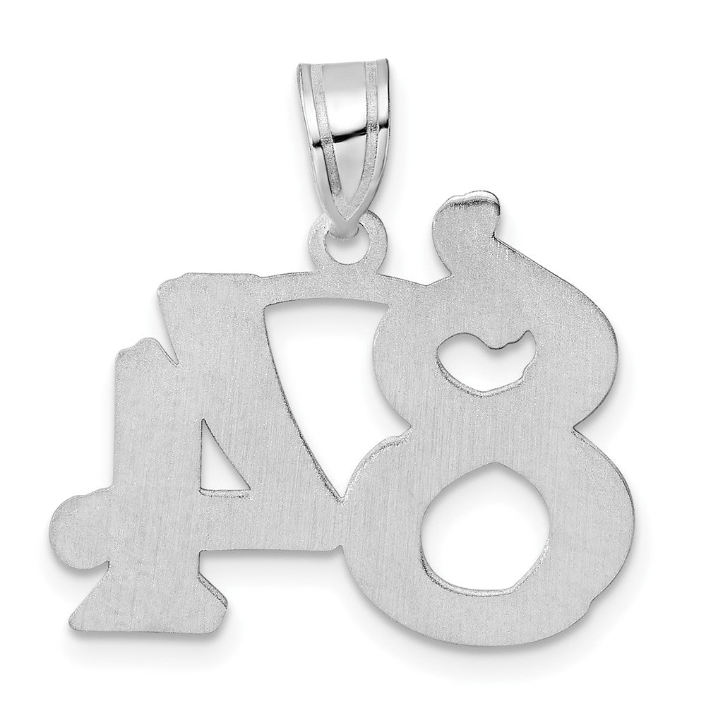 14kw Polished Etched Number 84 Pendant