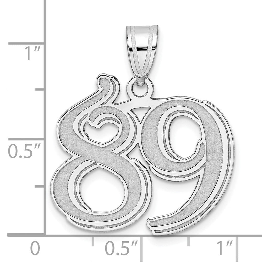 14kw Polished Etched Number 89 Pendant