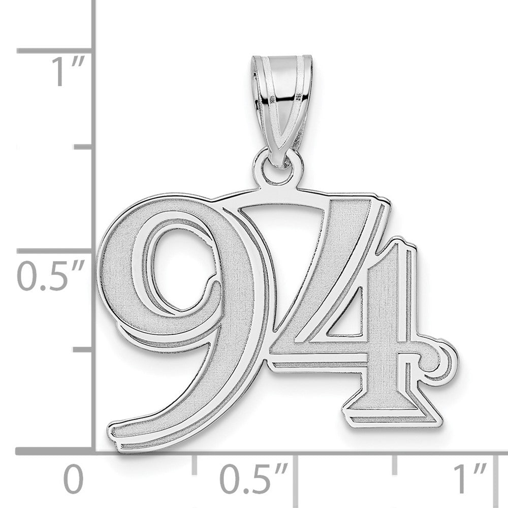 14kw Polished Etched Number 94 Pendant