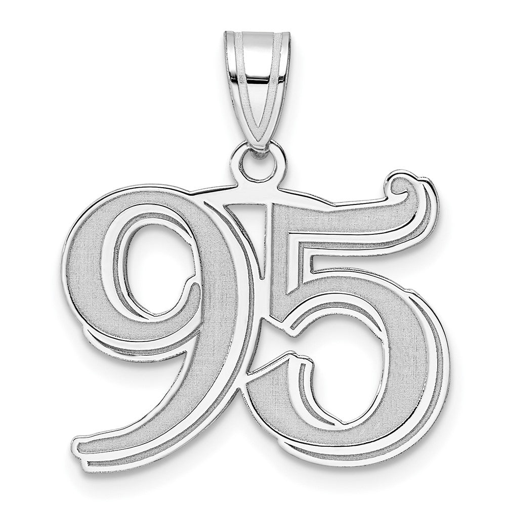 14kw Polished Etched Number 95 Pendant
