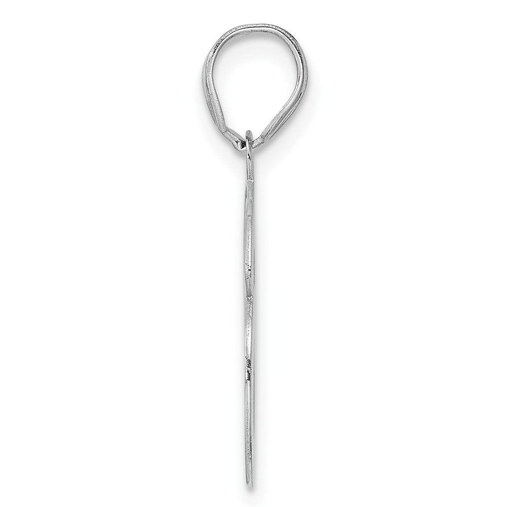 14kw Polished Etched Number 96 Pendant