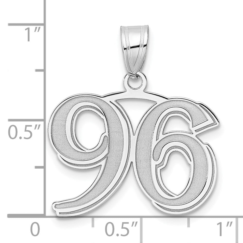 14kw Polished Etched Number 96 Pendant