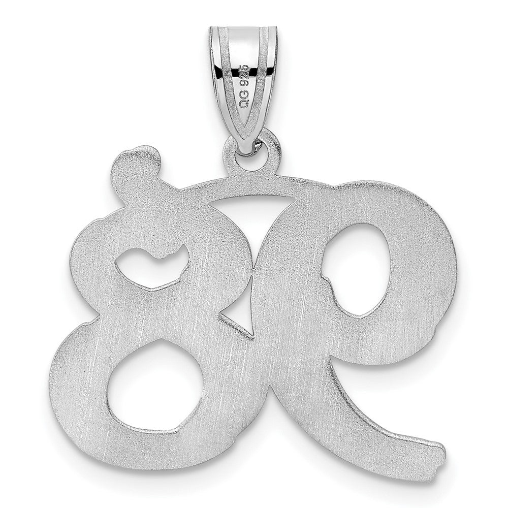 14kw Polished Etched Number 98 Pendant