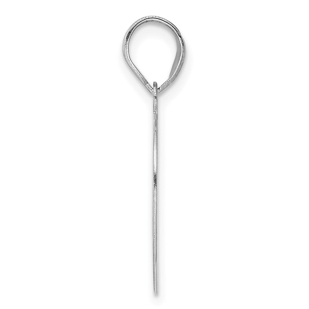 14kw Polished Etched Number 99 Pendant