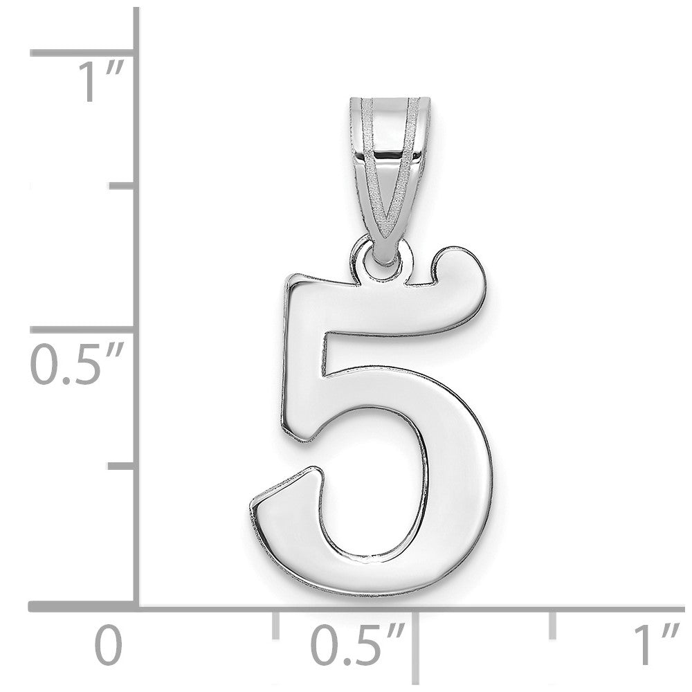14kw Polished Number 5 Pendant