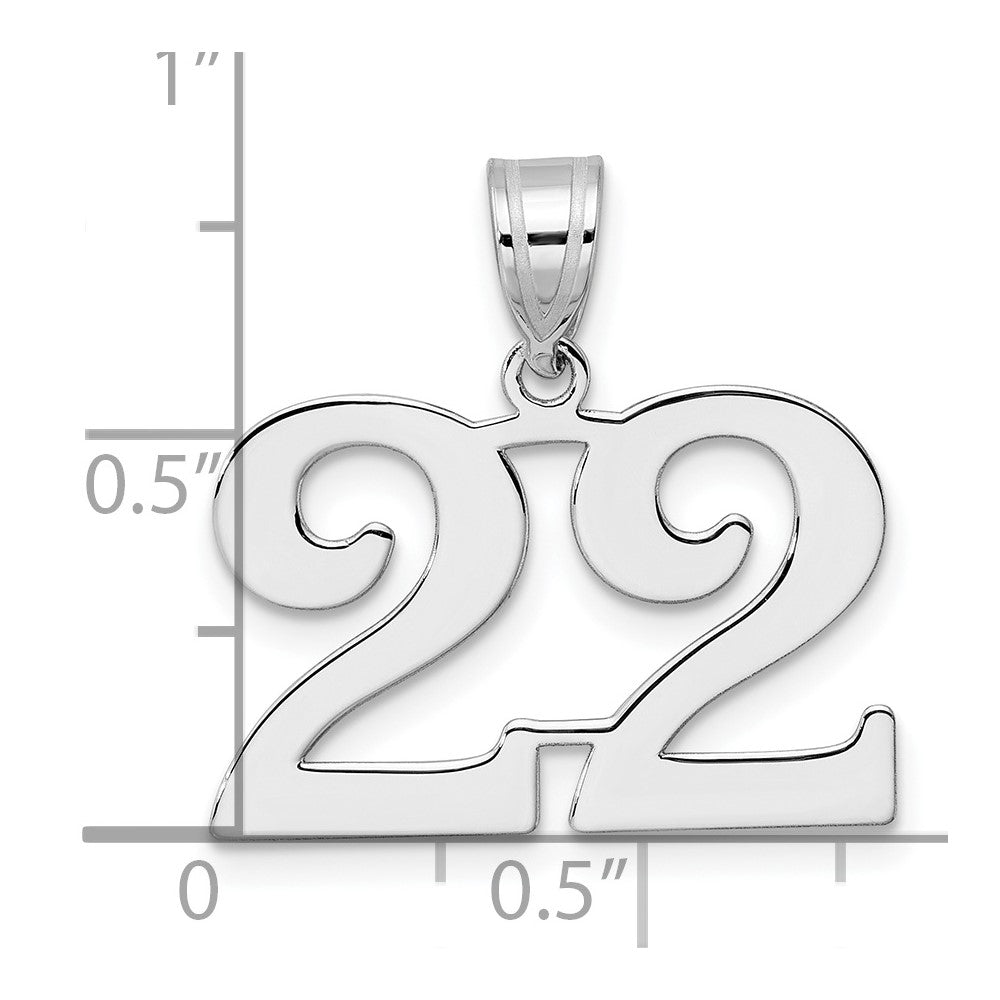 14kw Polished Number 22 Pendant