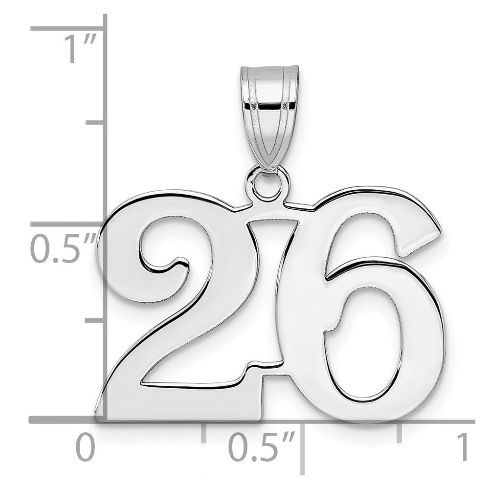 14kw Polished Number 26 Pendant