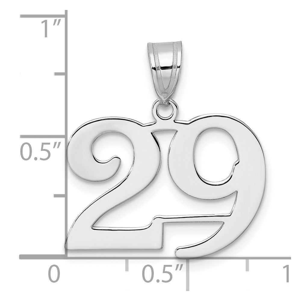 14kw Polished Number 29 Pendant