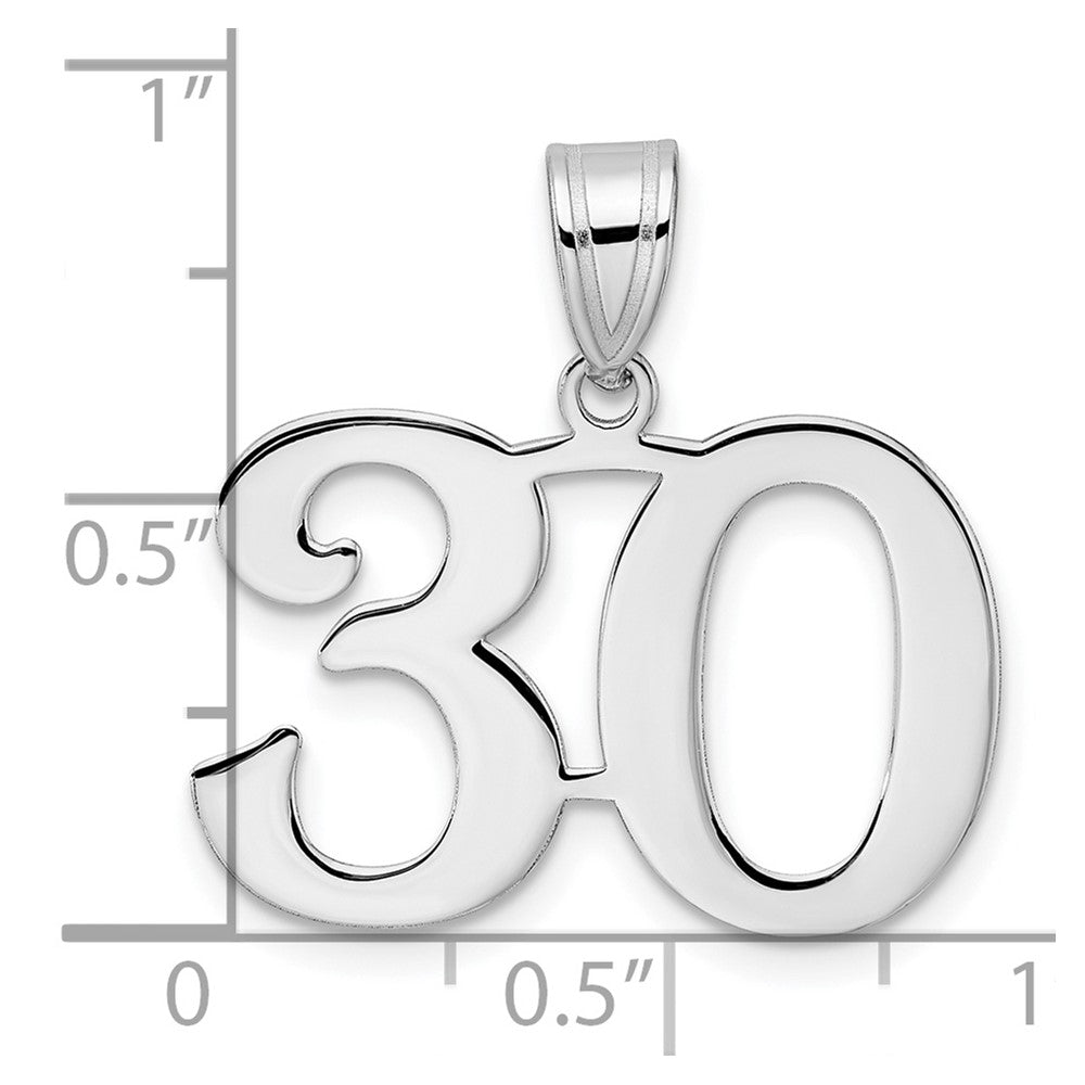 14kw Polished Number 30 Pendant