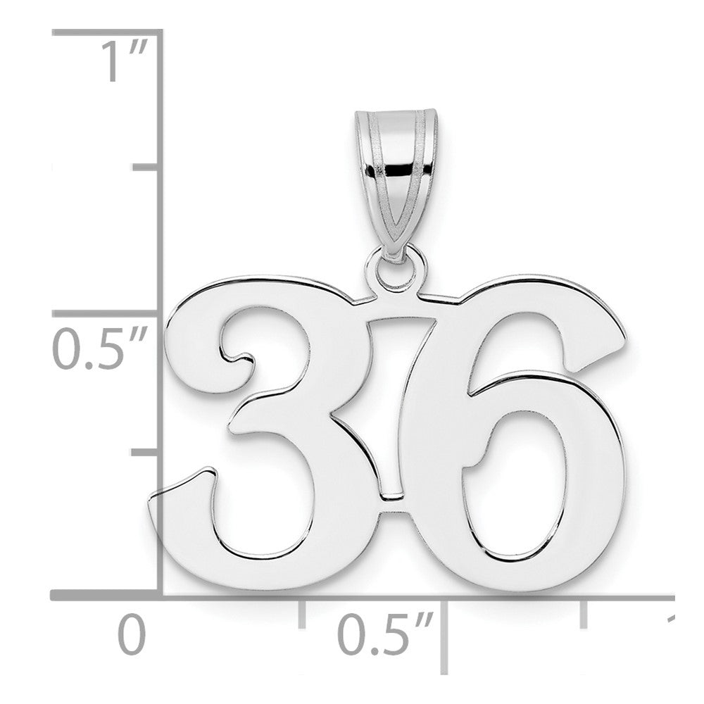 14kw Polished Number 36 Pendant