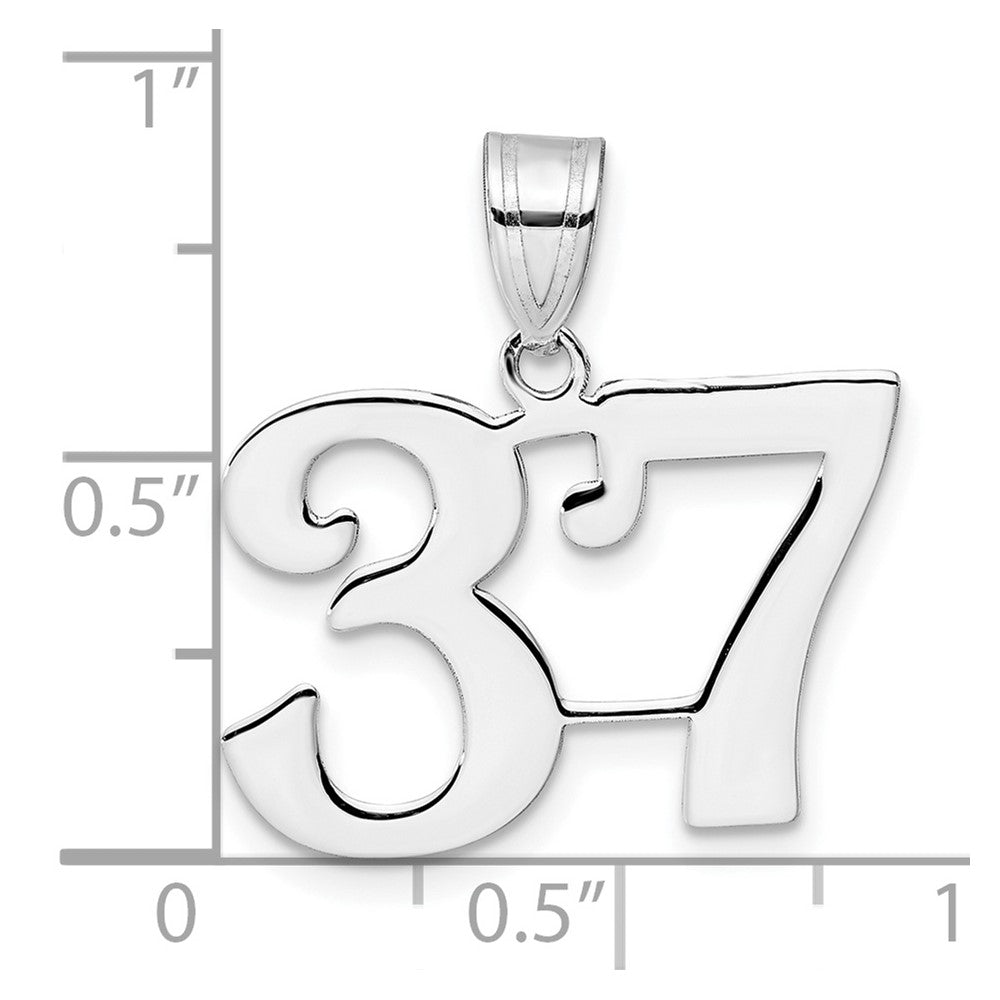14kw Polished Number 37 Pendant