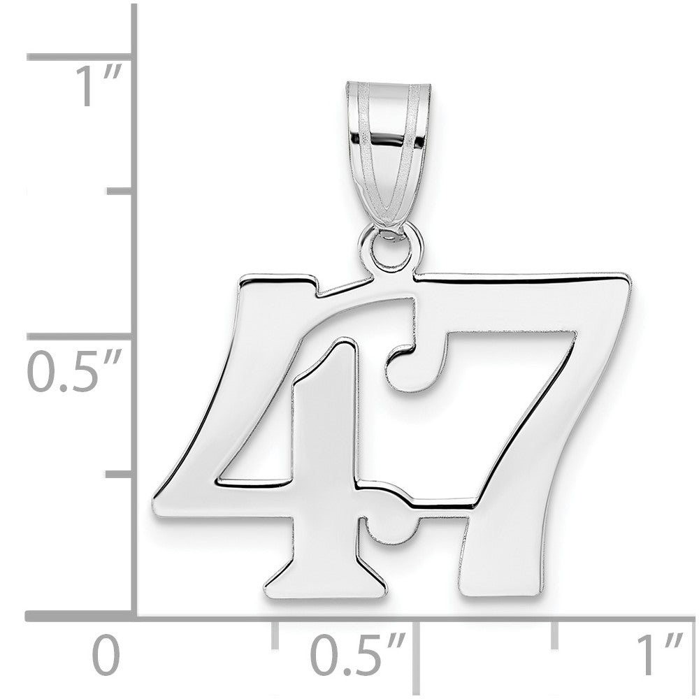 14kw Polished Number 47 Pendant