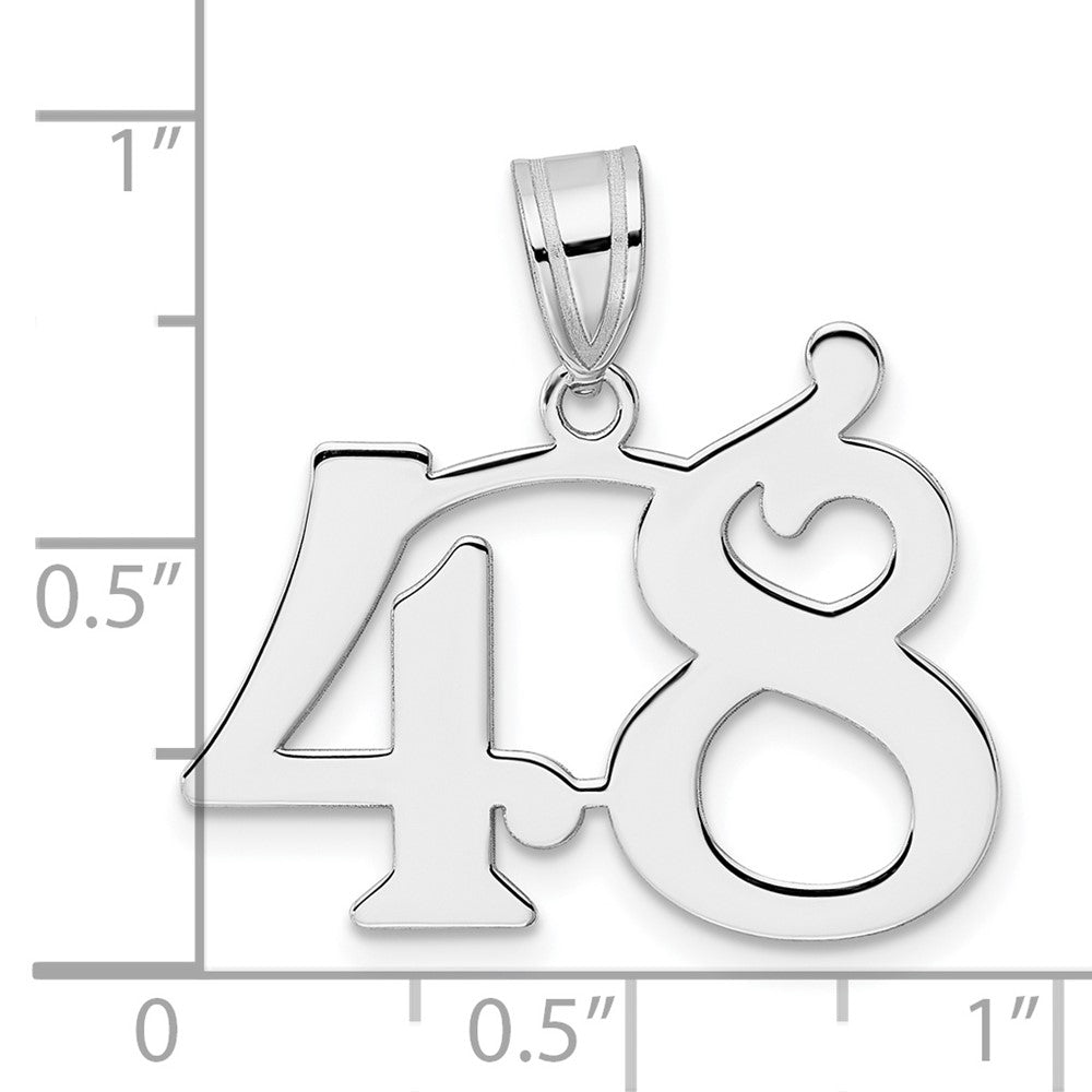 14kw Polished Number 48 Pendant