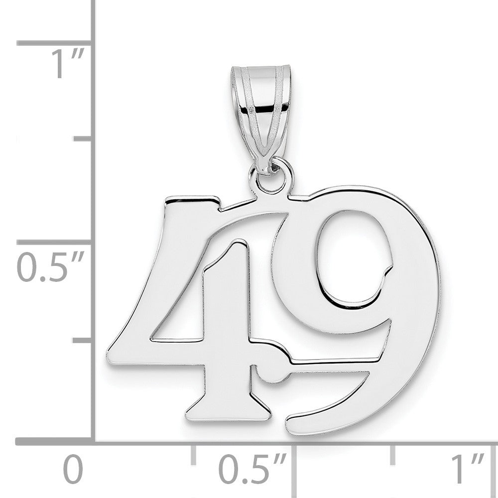 14kw Polished Number 49 Pendant