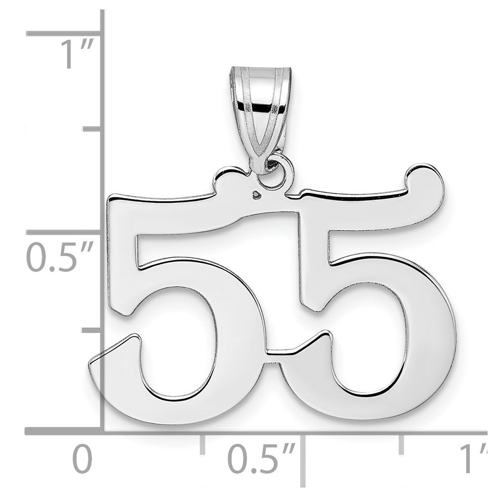 14kw Polished Number 55 Pendant