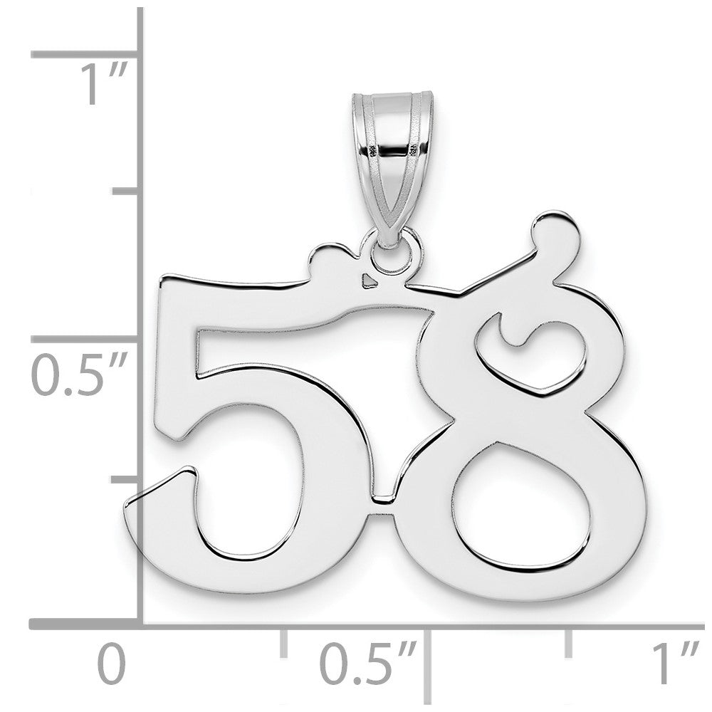 14kw Polished Number 58 Pendant